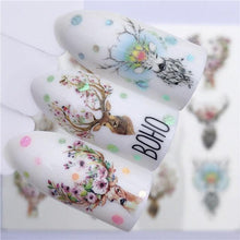 Load image into Gallery viewer, Fox Wolf Animal 3D Embossed Nail Sticker Flower Adhesive Manicure Slider Nail Art Tips Decorations Decals Manicure Design Golden Firework Star Accessories Heart Nail Art Stickers Glitter Decals Love Nail Sequins Laser Heart Nail
