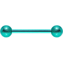 Load image into Gallery viewer, 14G 5/8 Green Color PVD Sandblasted Barbell Tongue Ring
