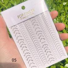 Load image into Gallery viewer, French Rose Gold Striping Tape Nail Design Stripe Lines Geometry 3D Sticker for Nails Gel Polish Sticker Decals for Manicuring Decorations Manicure Stickers Decals Silver Strip Line Nail Decal Self-Adhesive 3D Wave Decal Decoration Metallic Curve Design
