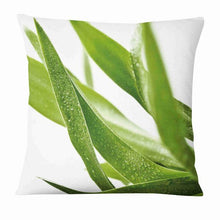 将图片加载到图库查看器，Fresh Green Leaves Digital Printed Pillowcase Home Pillow Decoration Tropical Green Leaves Throw Pillow Cover With Geometric Background Home Decorative Square Cushion Covers Cotton Linen Home Decor 45x45CM
