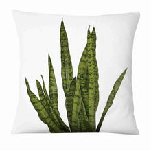 将图片加载到图库查看器，Fresh Green Leaves Digital Printed Pillowcase Home Pillow Decoration Tropical Green Leaves Throw Pillow Cover With Geometric Background Home Decorative Square Cushion Covers Cotton Linen Home Decor 45x45CM
