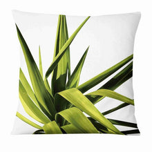 将图片加载到图库查看器，Fresh Green Leaves Digital Printed Pillowcase Home Pillow Decoration Tropical Green Leaves Throw Pillow Cover With Geometric Background Home Decorative Square Cushion Covers Cotton Linen Home Decor 45x45CM
