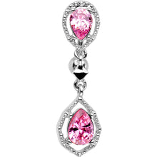 将图片加载到图库查看器，Pink Gem Twin Top Mount Dangle Belly Ring

