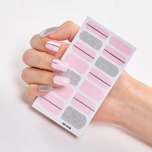 将图片加载到图库查看器，Full Cover Nail Stickers Nail Polish Nail Decoration Nails Sticker Designer Self Adhesive Nail Sticker Creative Nail Art Sticker Sticker Nail Decorations Accessories Metal Curve Stripe Lines Design Letter Nail Sticker Adhesive Decoration Template
