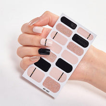 将图片加载到图库查看器，Full Cover Nail Stickers Nail Polish Nail Decoration Nails Sticker Designer Self Adhesive Nail Sticker Creative Nail Art Sticker Sticker Nail Decorations Accessories Metal Curve Stripe Lines Design Letter Nail Sticker Adhesive Decoration Template
