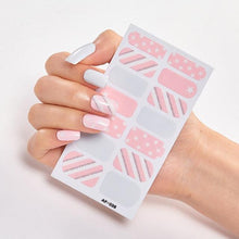 将图片加载到图库查看器，Full Cover Nail Stickers Nail Polish Nail Decoration Nails Sticker Designer Self Adhesive Nail Sticker Creative Nail Art Sticker Sticker Nail Decorations Accessories Metal Curve Stripe Lines Design Letter Nail Sticker Adhesive Decoration Template
