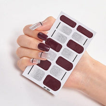 将图片加载到图库查看器，Full Cover Nail Stickers Nail Polish Nail Decoration Nails Sticker Designer Self Adhesive Nail Sticker Creative Nail Art Sticker Sticker Nail Decorations Accessories Metal Curve Stripe Lines Design Letter Nail Sticker Adhesive Decoration Template
