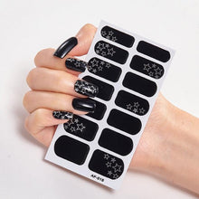 将图片加载到图库查看器，Full Cover Nail Stickers Nail Polish Nail Decoration Nails Sticker Designer Self Adhesive Nail Sticker Creative Nail Art Sticker Sticker Nail Decorations Accessories Metal Curve Stripe Lines Design Letter Nail Sticker Adhesive Decoration Template
