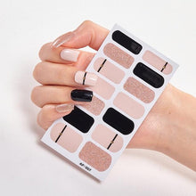 将图片加载到图库查看器，Full Cover Nail Stickers Nail Polish Nail Decoration Nails Sticker Designer Self Adhesive Nail Sticker Creative Nail Art Sticker Sticker Nail Decorations Accessories Metal Curve Stripe Lines Design Letter Nail Sticker Adhesive Decoration Template
