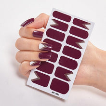 将图片加载到图库查看器，Full Cover Nail Stickers Nail Polish Nail Decoration Nails Sticker Designer Self Adhesive Nail Sticker Creative Nail Art Sticker Sticker Nail Decorations Accessories Metal Curve Stripe Lines Design Letter Nail Sticker Adhesive Decoration Template
