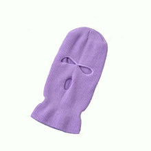 将图片加载到图库查看器，Full Face Cover Mask Three 3 Hole Balaclava Knit Hat Army Tactical CS Winter Ski Cycling Mask Beanie Hat Scarf Warm Face Masks Knit Hat Full Face Cover Balaclava Hats Funny Party Embroidery Beanies Caps Hole Knitted Full Face Cover
