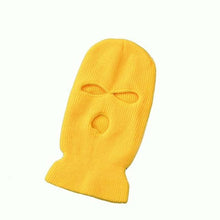将图片加载到图库查看器，Full Face Cover Mask Three 3 Hole Balaclava Knit Hat Army Tactical CS Winter Ski Cycling Mask Beanie Hat Scarf Warm Face Masks Knit Hat Full Face Cover Balaclava Hats Funny Party Embroidery Beanies Caps Hole Knitted Full Face Cover
