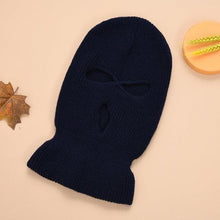 将图片加载到图库查看器，Full Face Cover Mask Three 3 Hole Balaclava Knit Hat Army Tactical CS Winter Ski Cycling Mask Beanie Hat Scarf Warm Face Masks Knit Hat Full Face Cover Balaclava Hats Funny Party Embroidery Beanies Caps Hole Knitted Full Face Cover
