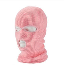 将图片加载到图库查看器，Full Face Cover Mask Three 3 Hole Balaclava Knit Hat Army Tactical CS Winter Ski Cycling Mask Beanie Hat Scarf Warm Face Masks Knit Hat Full Face Cover Balaclava Hats Funny Party Embroidery Beanies Caps Hole Knitted Full Face Cover
