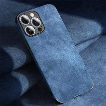 Load image into Gallery viewer, Full Leather Case For iPhone Leather Super Slim Leather Wrapped Phone Case For iPhone 13 11 12 Pro Max Mini X XR XS Max Elegant Purple Soft  Silicone Shockproof Cover
