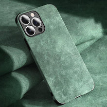 Load image into Gallery viewer, Full Leather Case For iPhone Leather Super Slim Leather Wrapped Phone Case For iPhone 13 11 12 Pro Max Mini X XR XS Max Elegant Purple Soft  Silicone Shockproof Cover

