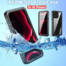 Load image into Gallery viewer, Full Sealed Underwater Case For iPhone 14 13 12 Pro Max Mini 11 XS Max XR 6 7 8 Plus 5 Waterproof Diving Swim Cover Waterproof Case for iPhone Slim Fit Snow Resistant Case Strong Phone Case &amp; Screen Protector
