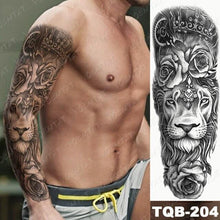 Load image into Gallery viewer, Full Women Man Realistic Waterproof Temporary Tattoo Tiger Stickers Luxury Big Design For Arm Thigh
