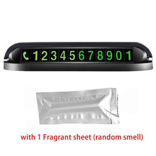 将图片加载到图库查看器，Function Luminous Car Temporary Parking Card Car Air Freshener Phone Number Plate Car Sticker Aromatherapy Function Luminous Car Temporary Parking Card with Car Air Freshener Temporary Phone Number for Car Dashboard Accessories
