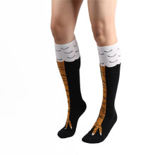 Load image into Gallery viewer, Funny Chicken Long Socks Fashion Cotton Funny 3D Unisex Over Knee High Socks Halloween Christmas Cartoon Gift Socks Fun Thigh Highs Chicken Legs Socks For Men And Women
