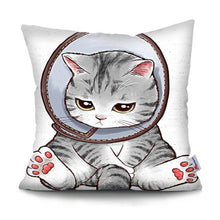 将图片加载到图库查看器，Funny Cute Cat Plush Cushion Pillow Covers Cat Pillow Cases Animal Kitty Pillowcase Cotton Linen Cushion Cover For Couch Cover Pillows Cases For Sofa Home Decoration Pillowcase Polyester Throw Pillow Case 45x45CM
