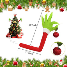 Load image into Gallery viewer, Furry Green Monster Elf Arms Hand for Christmas Tree Ornaments
