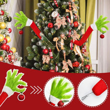 Load image into Gallery viewer, Furry Green Monster Elf Arms Hand for Christmas Tree Ornaments
