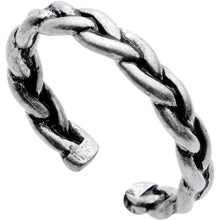 将图片加载到图库查看器，Silver Plated Braided Rope Toe Ring
