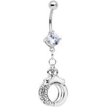 Load image into Gallery viewer, Clear Gem Kinky Cuffs Dangle Belly Ring
