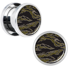 Load image into Gallery viewer, Tiger Camo Print Steel Screw Fit Plug Set 00G
