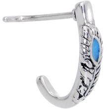 Load image into Gallery viewer, 20G Glitter Blue Bird Feather Faux Hoop L Shaped Nose Ring

