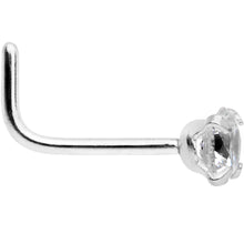 Load image into Gallery viewer, 20G 1/4 Clear 3mm CZ Gem Steel L-Shape Nose Ring
