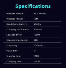 Load image into Gallery viewer, Gaming Headsets Wireless Earphones Low Latency Bluetooth Headphone Sports Noise Cancelling Earbuds With Mic Sports Headphones Wireless Bluetooth Headphones With Microphone 5H Playtime Wireless Running Earbuds
