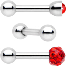 Load image into Gallery viewer, 16G 1/4 Red Faux Opal Inlay Cartilage Tragus Earring 3 Pack Set
