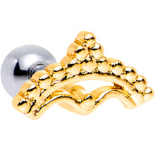 Load image into Gallery viewer, 16G 1/4 Gold Tone Crescent Bow Cartilage Tragus Earring
