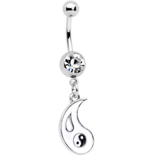 Load image into Gallery viewer, Clear Gem Best Friend Yin and Yang Dangle Belly Ring Set of 2
