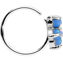 Load image into Gallery viewer, 5/16 Light Blue Faux Opal CZ Flower Seamless Circular Ring
