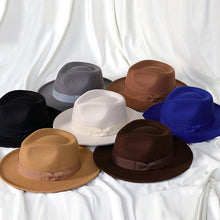 Load image into Gallery viewer, Gentleman New Fashion Men Fedoras Hat Jazz Hat With Bow Tie Fedora Hats Fashionable Classic Wide Brim  Hat Elegant Soft Outdoor Cap Casual Hat For Daily Wear
