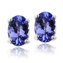 将图片加载到图库查看器，Genuine Tanzanite Round or Oval Shaped Studs
