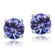 将图片加载到图库查看器，Genuine Tanzanite Round or Oval Shaped Studs
