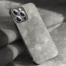 Load image into Gallery viewer, Genuine Vintage Brown Leather Case for iPhone  Luxury PU Leather Case For iPhone 13 12 11 14 Pro Max Mini XR XS X 8 7 Plus SE Soft Silicon Shockproof Phone Cover
