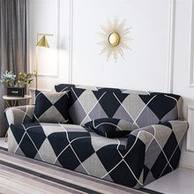 将图片加载到图库查看器，Geometric Sofa Covers Stretch Plaid Sofa Slipcovers for Living Room Elastic Sofa Cover Couch Armchair Cover Towel 1 2 3 4 Seater Slipcover For Sofas Loveseat Armchair Living Room Universal Furniture
