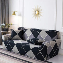 将图片加载到图库查看器，Geometric Sofa Covers Stretch Plaid Sofa Slipcovers for Living Room Elastic Sofa Cover Couch Armchair Cover Towel 1 2 3 4 Seater Slipcover For Sofas Loveseat Armchair Living Room Universal Furniture
