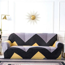 将图片加载到图库查看器，Geometric Sofa Covers Stretch Plaid Sofa Slipcovers for Living Room Elastic Sofa Cover Couch Armchair Cover Towel 1 2 3 4 Seater Slipcover For Sofas Loveseat Armchair Living Room Universal Furniture

