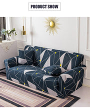 将图片加载到图库查看器，Geometric Sofa Covers Stretch Plaid Sofa Slipcovers for Living Room Elastic Sofa Cover Couch Armchair Cover Towel 1 2 3 4 Seater Slipcover For Sofas Loveseat Armchair Living Room Universal Furniture
