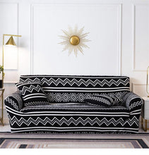 将图片加载到图库查看器，Geometric Sofa Covers Stretch Plaid Sofa Slipcovers for Living Room Elastic Sofa Cover Couch Armchair Cover Towel 1 2 3 4 Seater Slipcover For Sofas Loveseat Armchair Living Room Universal Furniture

