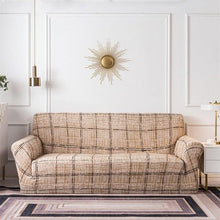 将图片加载到图库查看器，Geometric Sofa Covers Stretch Plaid Sofa Slipcovers for Living Room Elastic Sofa Cover Couch Armchair Cover Towel 1 2 3 4 Seater Slipcover For Sofas Loveseat Armchair Living Room Universal Furniture

