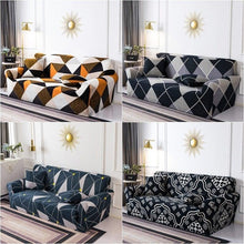 将图片加载到图库查看器，Geometric Sofa Covers Stretch Plaid Sofa Slipcovers for Living Room Elastic Sofa Cover Couch Armchair Cover Towel 1 2 3 4 Seater Slipcover For Sofas Loveseat Armchair Living Room Universal Furniture
