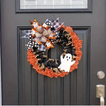 将图片加载到图库查看器，Ghost Halloween Wreath Front Door Décor
