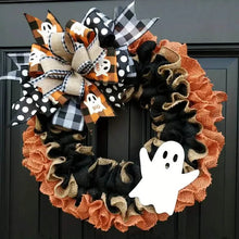 将图片加载到图库查看器，Ghost Halloween Wreath Front Door Décor
